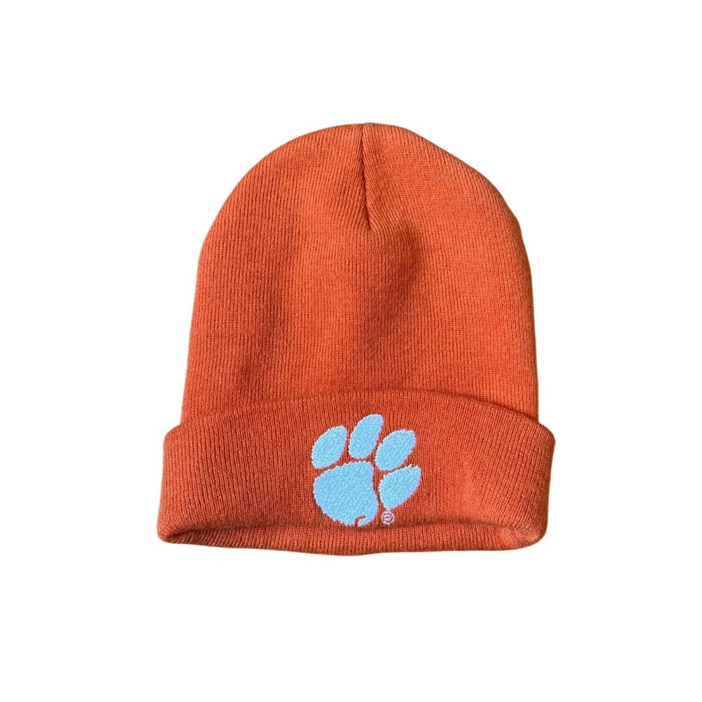 Starter‎ Beanie Kids Orange Clemson Tigers Paw Logo Knit Cuffed Hat SIZE OSFA